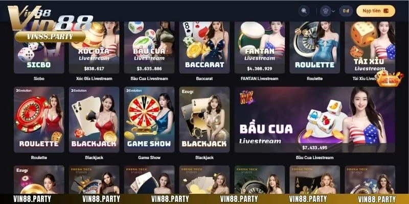 Khi tham gia tại Vin88 - Tha hồ trải nghiệm các trò chơi từ cổ điển cho đến hiện đại